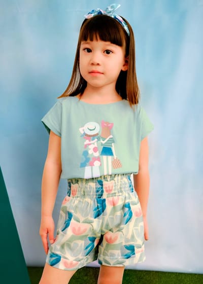 MAYORAL - T-shirt - Maat 122 - Meisjes - Groen -