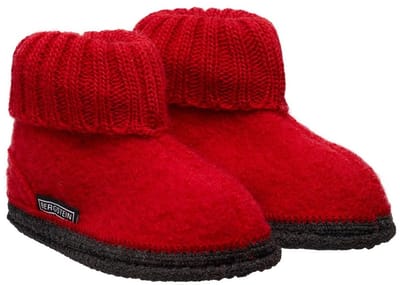 Bergstein Cozy Sloffen - Pantoffels voor dames, heren en kinderen - 100% Zuiver scheerwol - Red