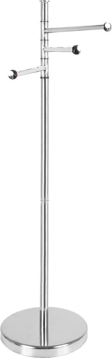 Eleganca Handdoekrek - H84xB30xØ22 cm - Vrijstaand handdoekkenrek - 3-Arms Handdoekenhouder - Verstelbaar - Chroom