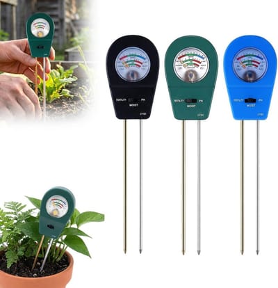 longziming - 3 In 1 Bodemtester - Set Van 3 - Bodemvochtmeter, pH Meter En Vruchtbaarheid Tester Voor Tuin, Gazon En Planten(Geen batterij nodig)