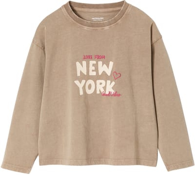 Vertbaudet T-shirt New York met fluorescerende accenten, lange mouwen, meisjes