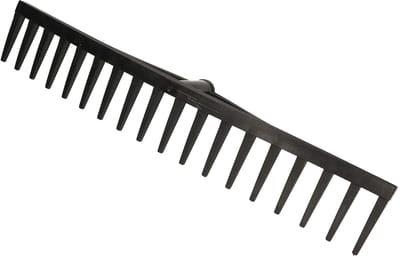 KOTARBAU® Bladhark, Tuinhark, Kunststof, 61 cm, Zwart, 18 Tanden, Bladbezem, Zonder Steel, voor Gras En Heg, Lichtgewicht Hark, Stevige Hark