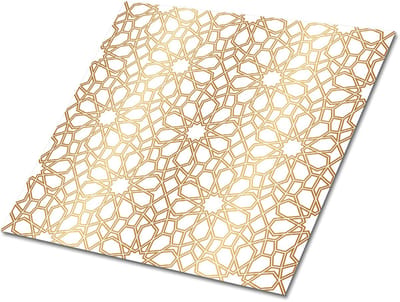 Tulup PVC Tegels - Marokkaans Patroon Vinyl Tegels - 30 cm x 30 cm - Gouden Zelfklevende PVC Tegels - Set van 9 - Zelfklevende Vinyl Tegels - Abstract Plaktegels - Vinyl Vloer Tegels - Plaktegels keuken en Badkamer