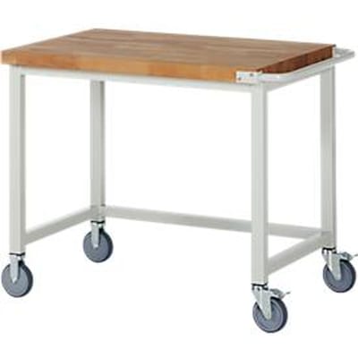 Werkbank serie 8000, verrijdbaar, werkblad massief beukenhout, B 1000 x D 700 x H 880 mm