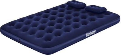 Luchtmatras tweepersoons queensize met handpompen en kussens voor binnen en buiten