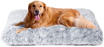 Hondenmand Extra Grote Maat (XL), Anti-Stress Wasbare en Antislip Hondenkussen, Zachte Pluche Hondenhok, Grijs, 105x70cm