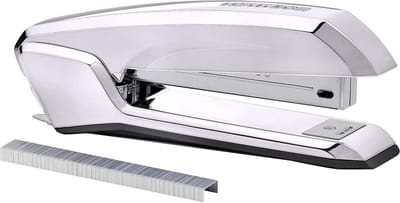 Nietmachine met Verwijderaar - Handnietmachine Kantoor - Documenten Bevestigen - Geïntegreerde Nietopslag - 20 Vel Capaciteit - Zilver Chroom