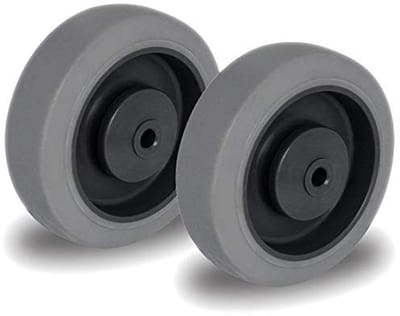 Wielen Set - Zwenkwielen Rubber - Materiaal Transport - Spoorloos Rubber - 100 mm - Grijs