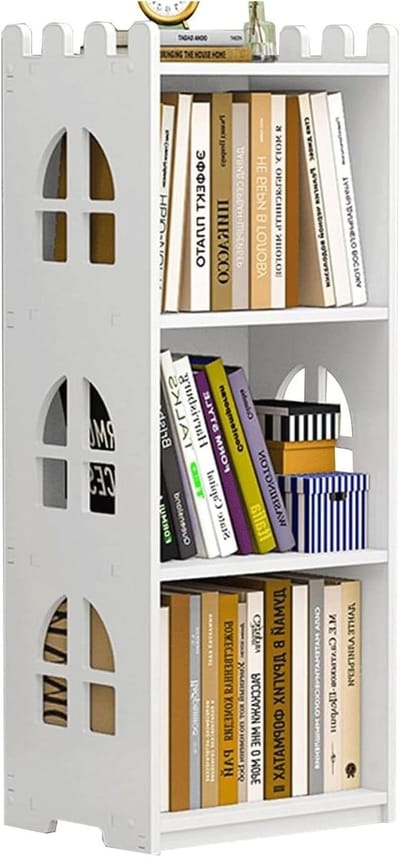 Kinderboekenrek - Boekenstandaard Kinderen - Boeken Opbergen - Meerdere Lagen - 40x30x132cm - Wit