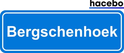 Hacebo - Plaatsnaam Sticker - 29x10 CM - Bergschenhoek sticker - Verkeersborden sticker - grappige cadeaus - Bergschenhoek