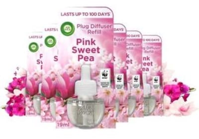 Air Wick Pink Sweet Pea elektrische navulling 6 x 19 ml