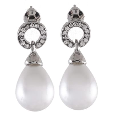 Behave - Oorstekers dames - zilverkleur - parel - avond chic - 2,5 cm