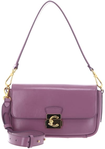 COCCINELLE Leren schoudertas handtas C-Me Lock Shiny Smooth Handbag Leather Jellyfish paars