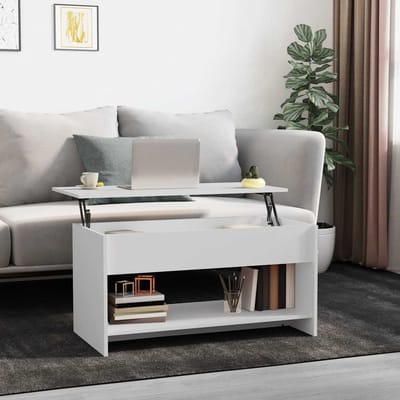 vidaXL - Salontafel - 102x50x52,5 - cm - bewerkt - hout - wit