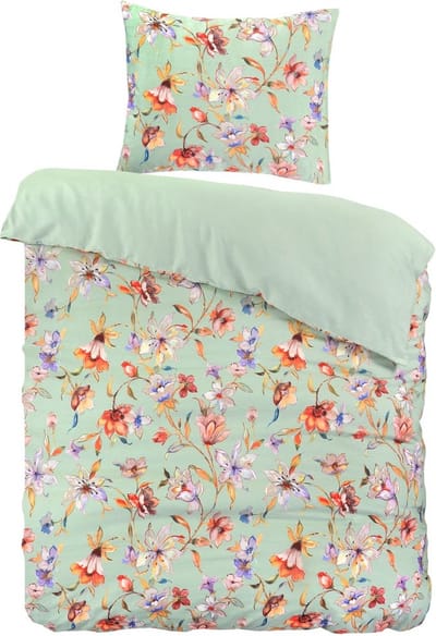 Papillon Nora Dekbedovertrek - Eenpersoons - 140x200/220 - Groen