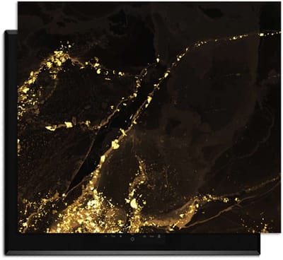 KitchenArt - Gilded Marble – Inductie Beschermer - 52x35 cm - Kookplaat Beschermer - Luxe Afdekplaat Inductieplaat - Anti-slip & Oprolbaar - Beschermmat Inductiekookplaat