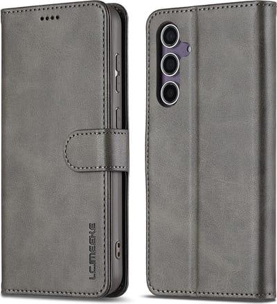 LC.IMEEKE Hoesje - Geschikt voor Samsung Galaxy A26 Hoesje - LC.IMEEKE Luxe Book Case - Grijs