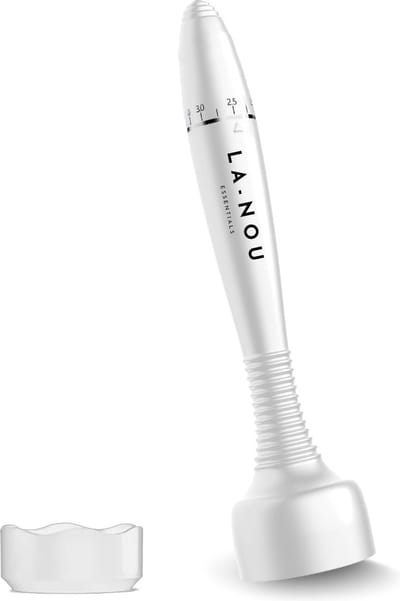 La Nou® Dermastamp Wit - Verstelbare Microneedling Dermastamp - Derma Stamp - Dermaroller - Dermarolling - Microneedling - Haargroei - Baardgroei - Huidverzorging - 140 naalden - Verstelbaar van 0,3mm tot 3mm