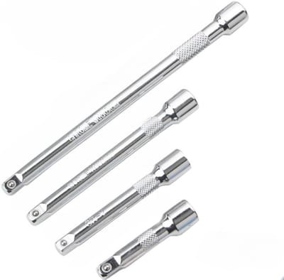Dopsleutel Verlengstuk Set - Verlengstukken Ratel - Klusklusjes Uitvoeren - Gehard Chroom-Vanadiumstaal - 4 Stuks 1/4" - Zilver