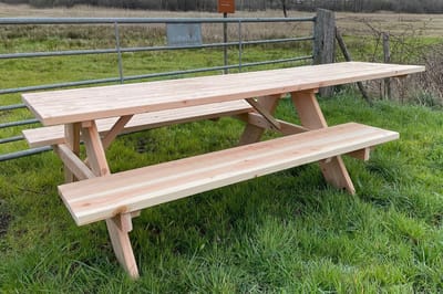 Rockwood® Rolstoel Picknicktafel Douglas 2.20m Exclusief afgeronde hoeken