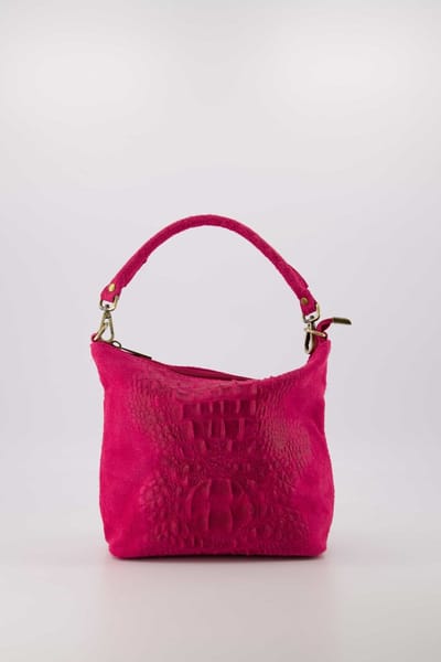 Tasje - Fuchsia- suède- crossbody - klein