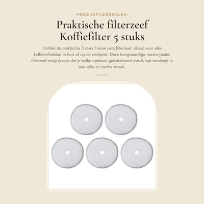 Dailygoods- Filterzeef 5 Stuks - Koffiefilterhouder - Roestvrij Staal - 3D-Verweven Gaas - Ultrafijn Gaas - Ideaal voor Koffieliefhebbers - Koffiefilter