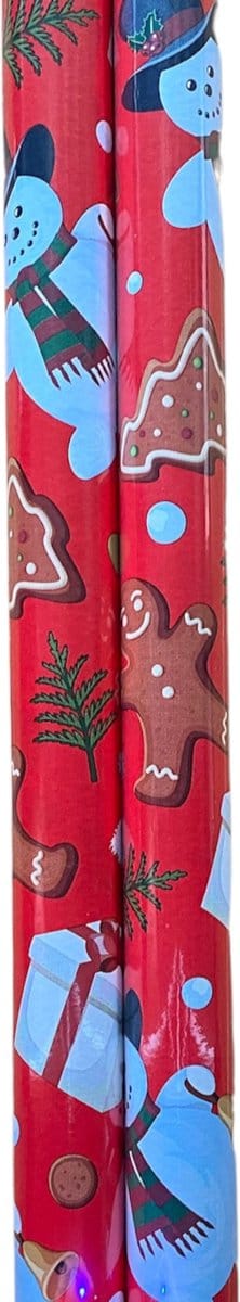 FESTIVE GIFTS Inpakpapier - Cadeaupapier - 300 x 70cm - 2 rollen - Kerst - Luxe Cadeauverpakking - Kleurrijk