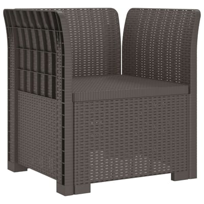 vidaXL - Eén-zits - Fauteuil - met - Kussens - Rieten - Look - PP - Lichtgrijs