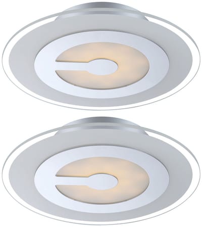 Plafond LED gastenkamerlamp glas wit gesatineerd chroom verlichting