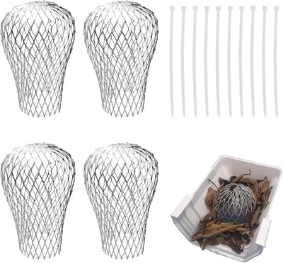 PromoHome Regengoot Bladbescherming Set - 4 Stuks Instelbare Dakgootzeven met 10 Kunststof Binders - Aluminium Gootbeschermer voor Regenpijpen - Mos en Bladwerend - Eenvoudige Installatie