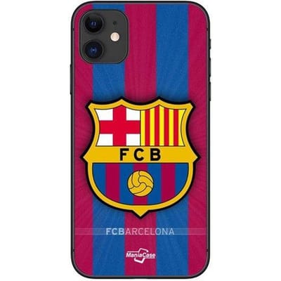 Coque de téléphone - FC Barcelona - Iphone 11 - Souple - Silicone - Logo sportif zwart