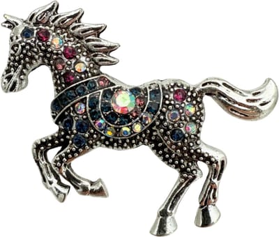 Bling Bling Broche Paard met strass - 4x5CM - Stijgerend paard