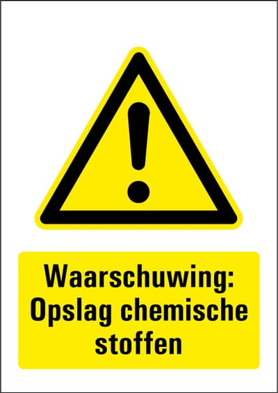 Opslag chemische stoffen bord, kunststof 210 x 297 mm