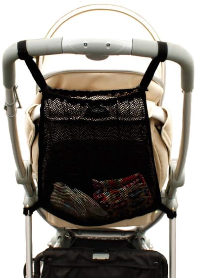 Unyqoos® Handige zwarte opbergtas voor kinderwagens en buggy's met netvak