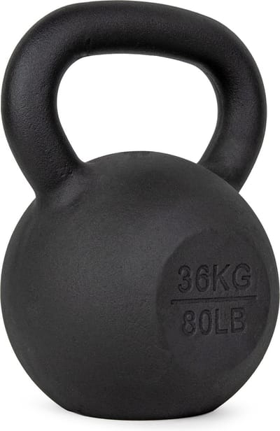 VirtuFit Kettlebell Pro - Kettle Bell - Gietijzer - 36 kg - Zwart - Sport Gewicht - Ergonomische & Brede Handgreep - Geschikt voor CrossFit & Fitness - Conditietraining