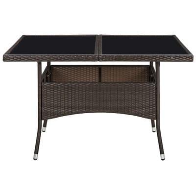 vidaXL - Tuintafel - poly - rattan - en - glas - bruin