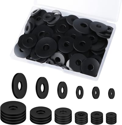 120 stuks vlakke rubberen ringen assortiment, diverse maten voor afdichting van huishoudelijke apparaten en kranen