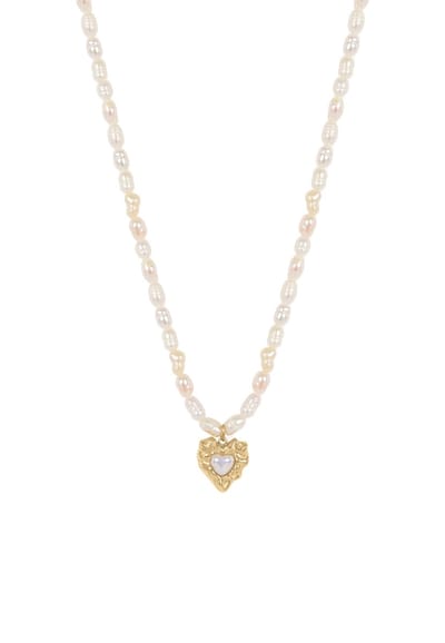 Margot Bardot Milou Heart Ketting Pearl