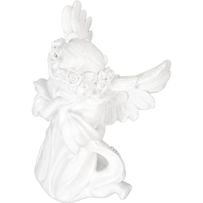 Résine Angle Prier Figurine Blanc Fille Prier Angle Ornement Tenir Joue Ailes Chérubins Sculpture pour Étagère Chambre white