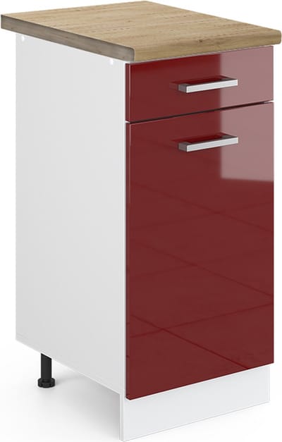 Vicco R-Line Keukenonderkast – 40 cm, WB Eik Rode hoogglans