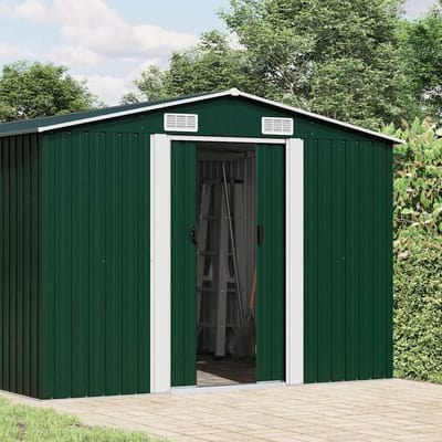 vidaXL - Tuinschuur - 257x779x181 - cm - gegalvaniseerd - staal - groen