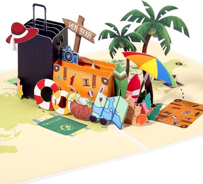 Reisgeld Cadeaukaart voor Jongeren - 3D Pop-Up Verjaardagskaart, Vakantie Voucher en Groetkaart voor Speciale Gelegenheden
