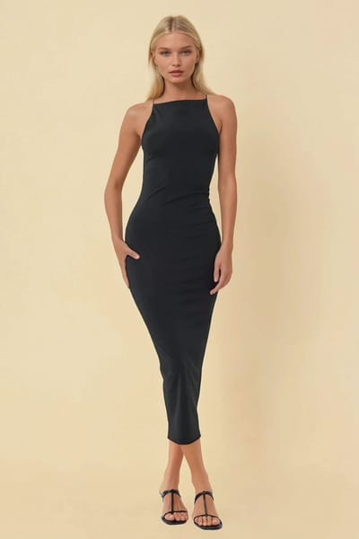Halternekk Bodycon Midi-jurk