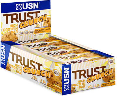 USN - Trust Crunch Protein Bar (White Chocolate Cookie Dough - 12 x 60 gram) - Eiwitreep - Energiereep