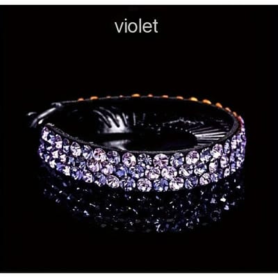 Chignon Tendance à Strass Bandeau Cristal Étincelant Élastique Queue de Cheval Orné de Gemmes Sans Plumes Pince Twist pour un Coiffage Sans Effort gray