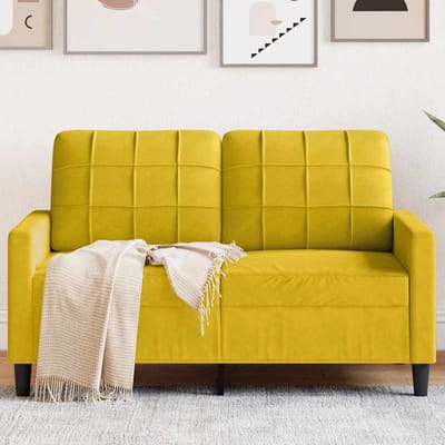 vidaXL - Tweezitsbank - 120 - cm - fluweel - geel