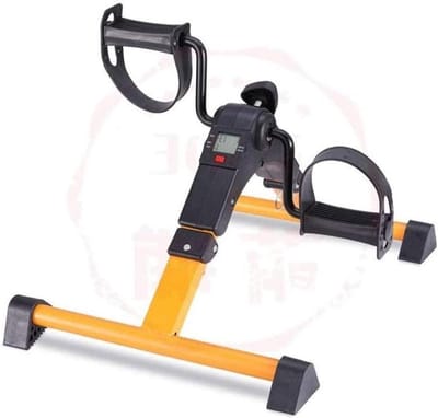 Pedaaltrainer - Mini fiets Armtrainer - Thuisfitness - LCD Scherm - Verstelbare Weerstand - Geel