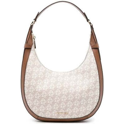 Michael Kors Crescent Top Zip Hobo Shoulder Vanilla/lugg Maat: OS | Handtassen Outlet | Dames | Beige