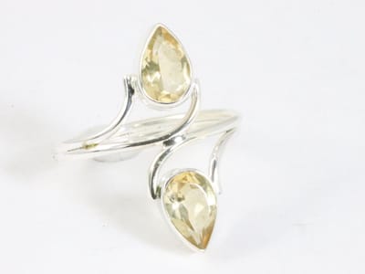 Fijne zilveren ring met citrien - maat 16.5