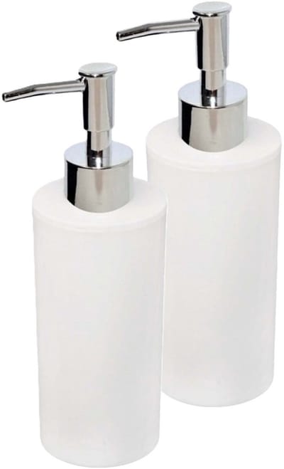 Concorde Zeeppompje - 2x - kunststof - wit - D8 x 20 cm - zeepdispenser